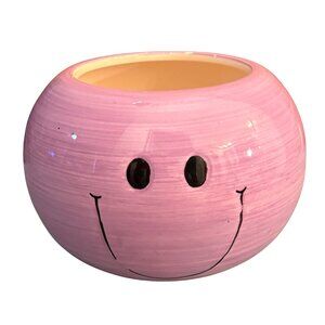 Cute Lavender Smiley Planter | Modern Ceramic Pot | Desk Decor